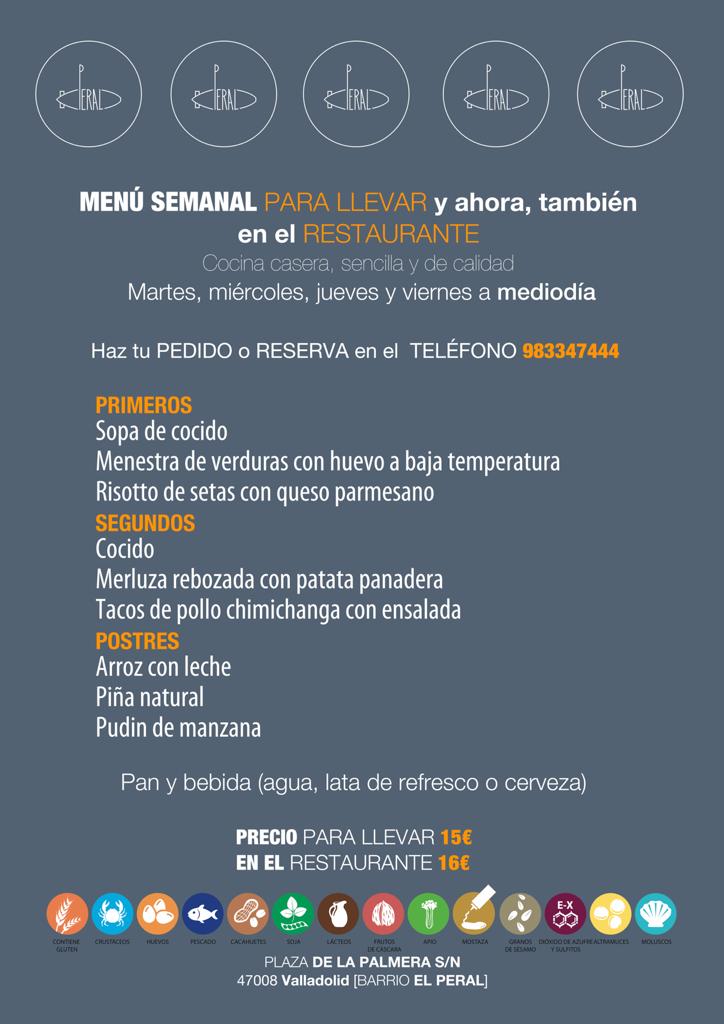 Menú para llevar